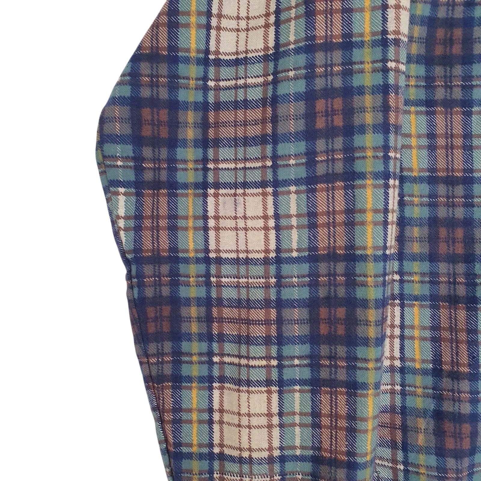 Mens Beige Smart Shirt Vintage Flannel  Shirt