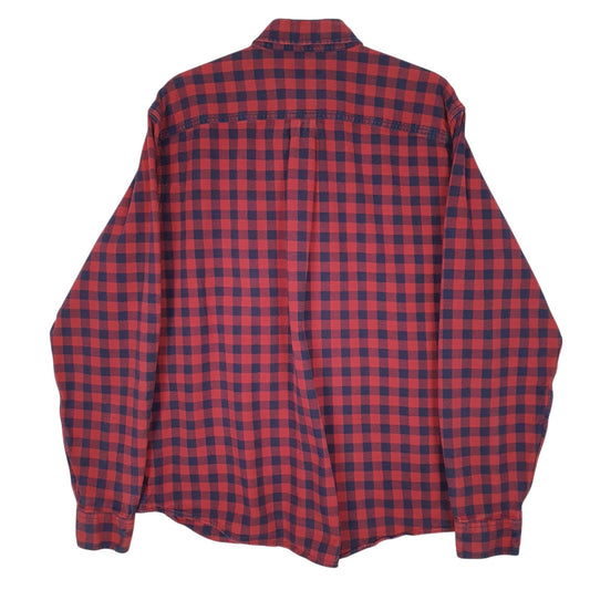 Mens Red Eddie Bauer Flannel  Shirt