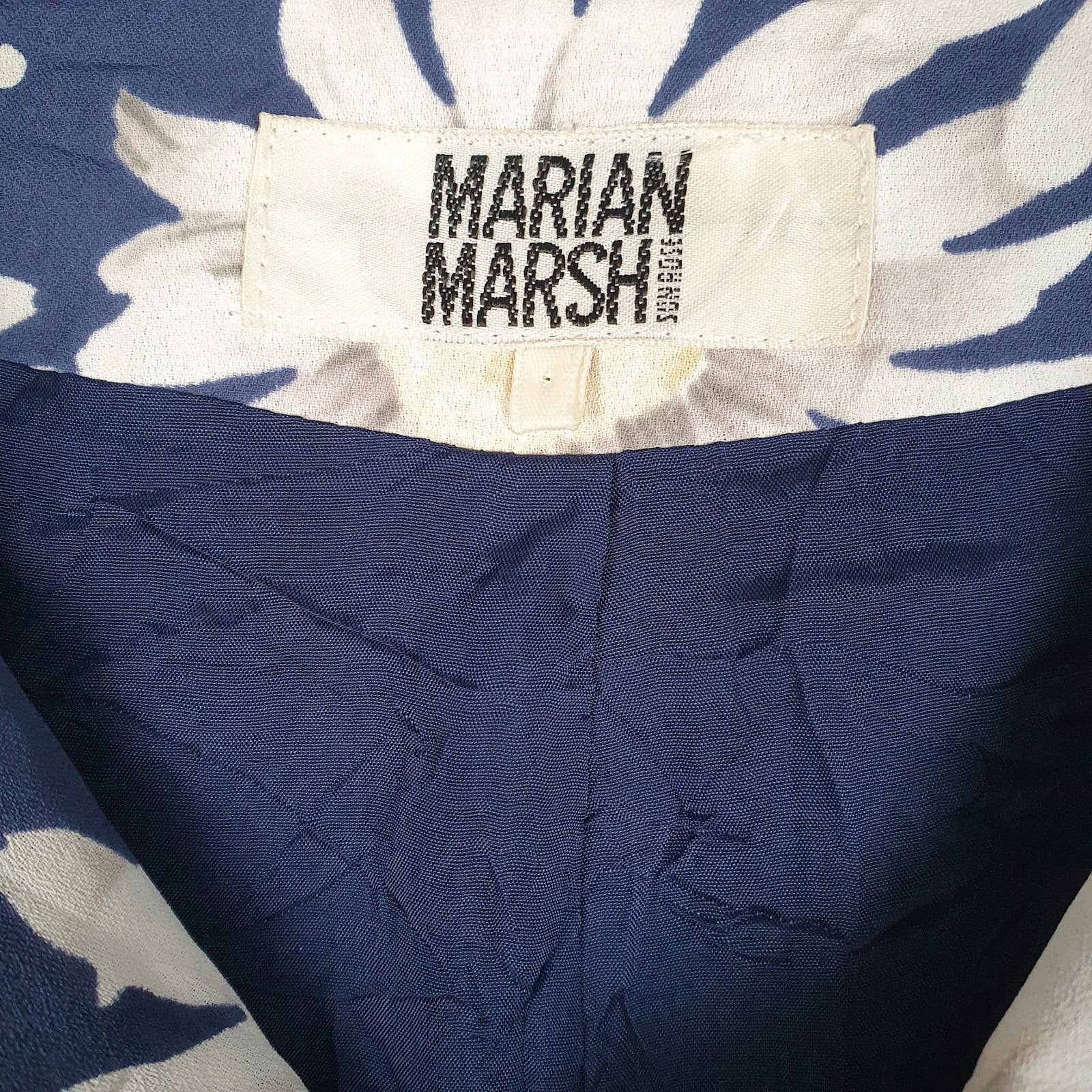 Womens Blue Marian Marsh Floral Print Button Up  Dress