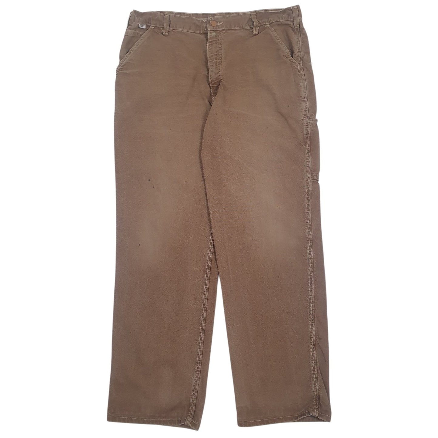 Mens Brown Carhartt Carpenter Fire Resistant Workwear JeansW38 L32