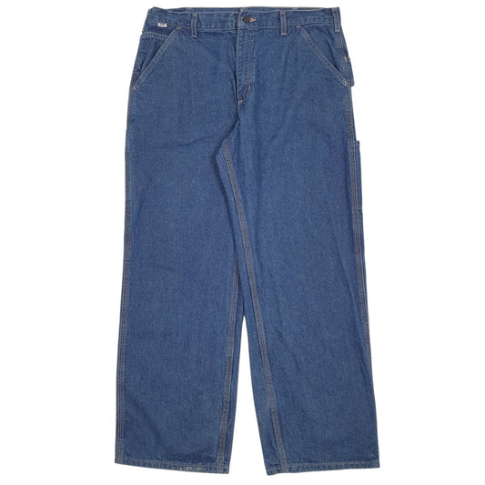 Mens Blue Carhartt Workwear Carpenter Fire Resistant FRB13 DNM JeansW36 L30
