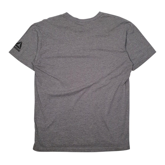 Mens Grey Reebok NYC New York Statue of Liberty Weights  T Shirt
