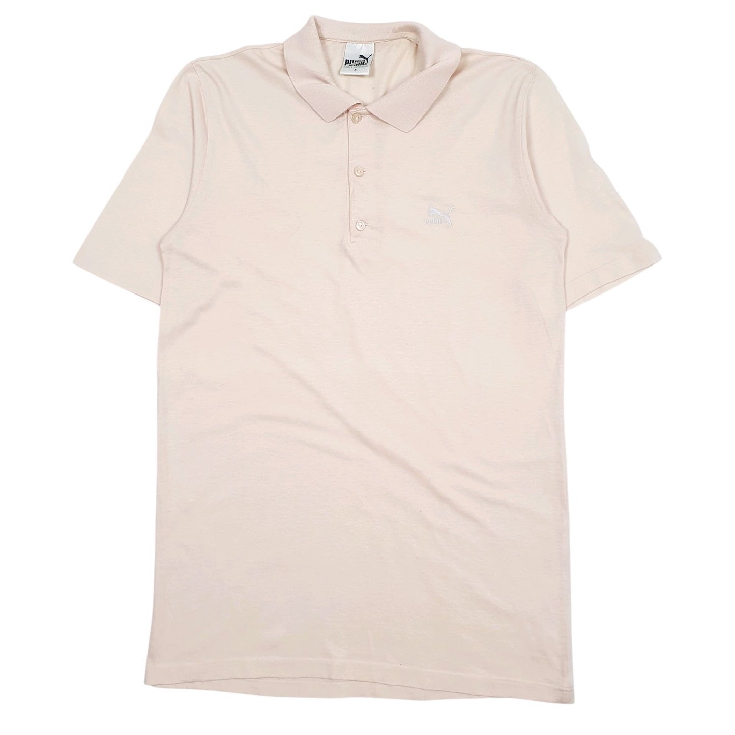 Mens Beige Puma Vintage Short Sleeve Polo Shirt