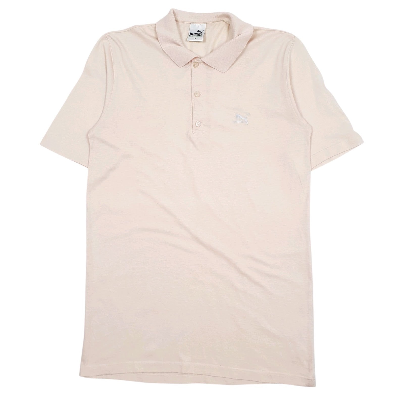 Mens Beige Puma Vintage Short Sleeve Polo Shirt