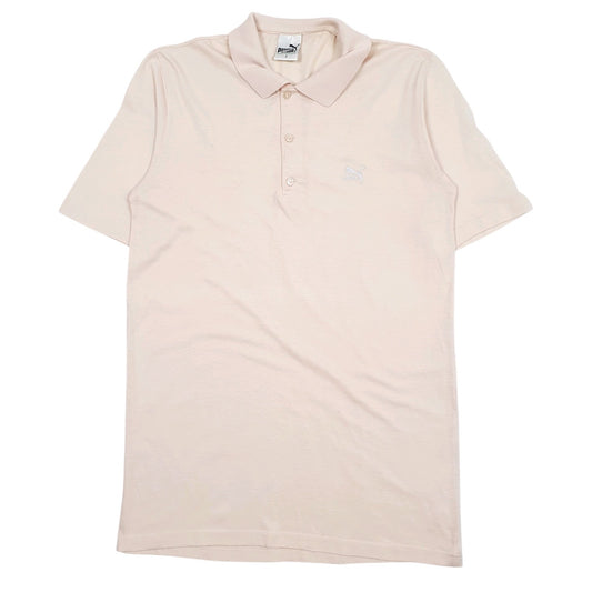 Mens Beige Puma Vintage Short Sleeve Polo Shirt