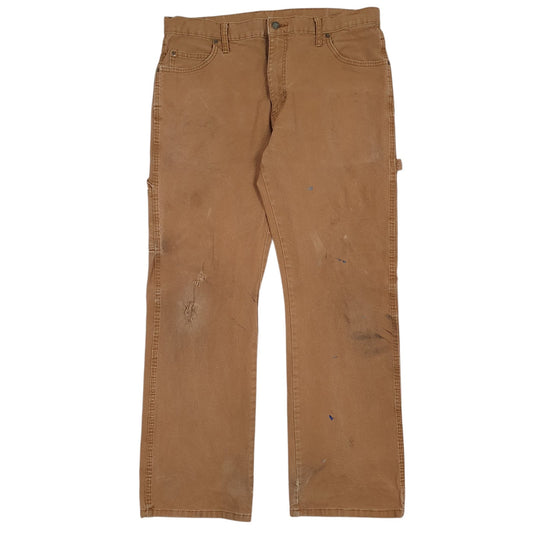 Mens Brown Dickies Workwear Carpenter Trousers