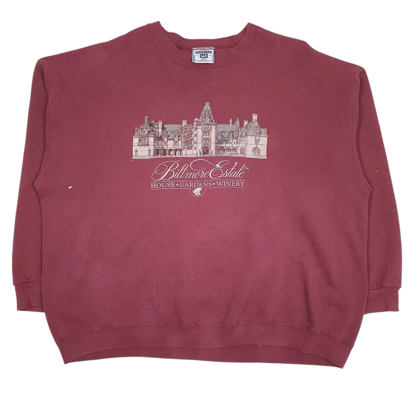Mens Burgundy Lee Vintage 90s Made In USA Crewneck Jumper