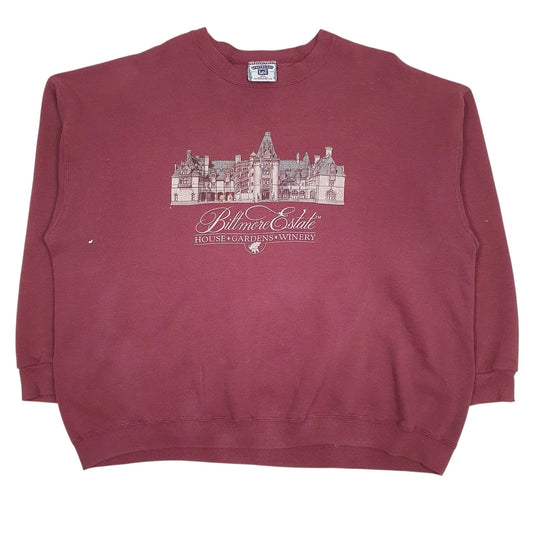 Mens Burgundy Lee Vintage 90s Made In USA Crewneck Jumper