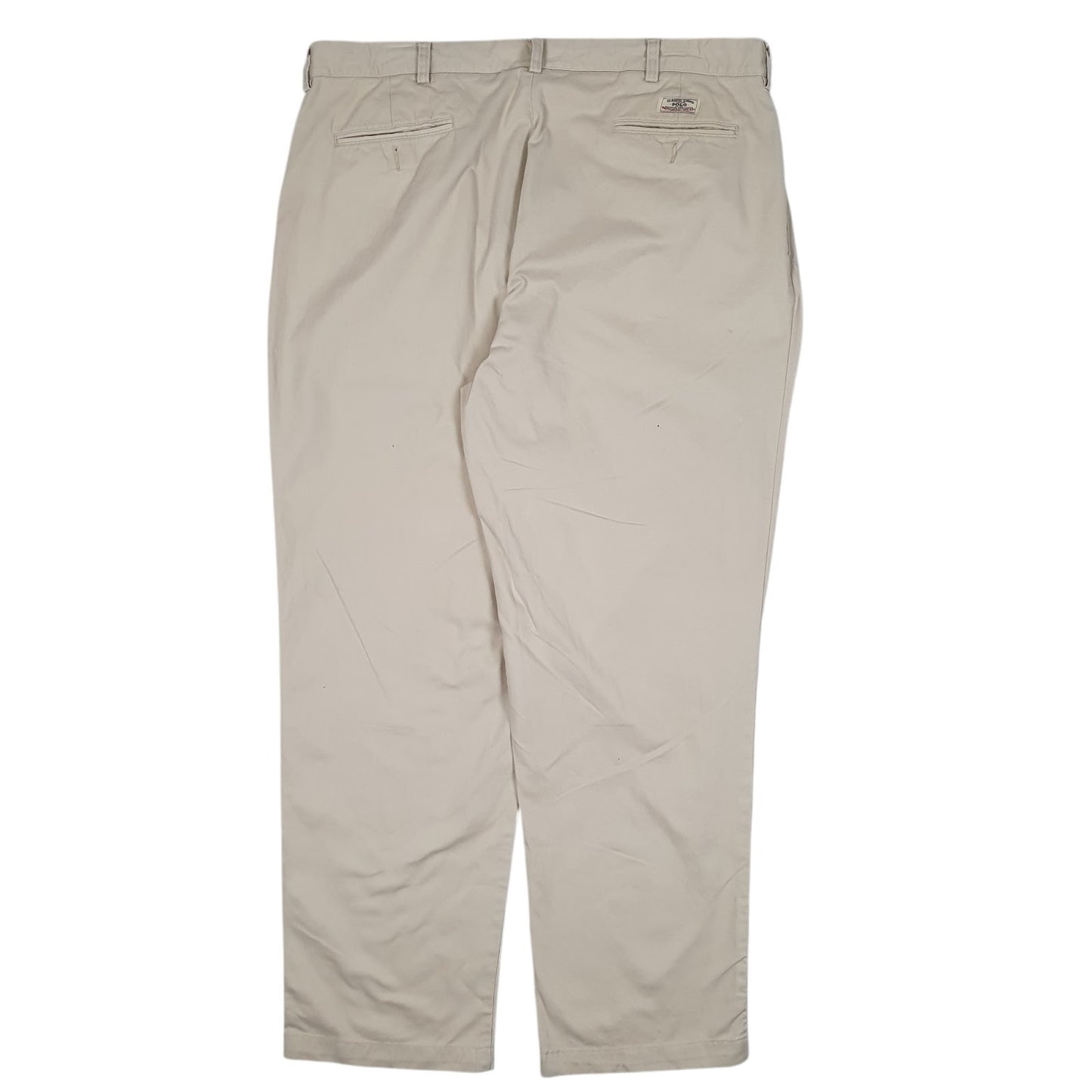 Mens Beige Polo Ralph Lauren Andrew Pant Double Pleated  Trousers