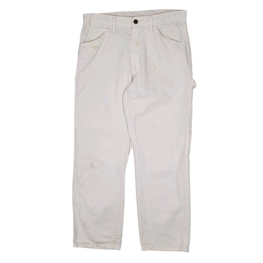 Mens White Dickies Painter Carpenter Trousers