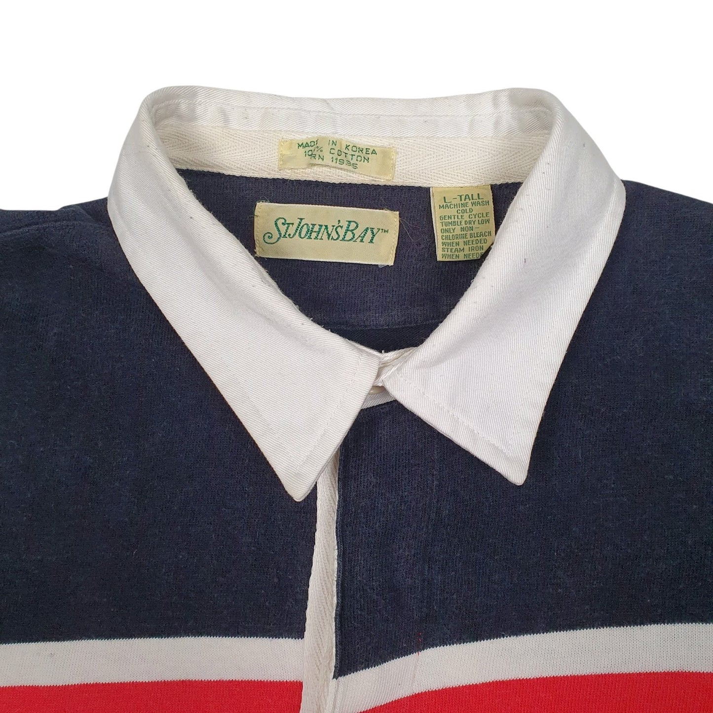 Mens Navy St Johns Bay Rugby Vintage 90s  Polo Shirt