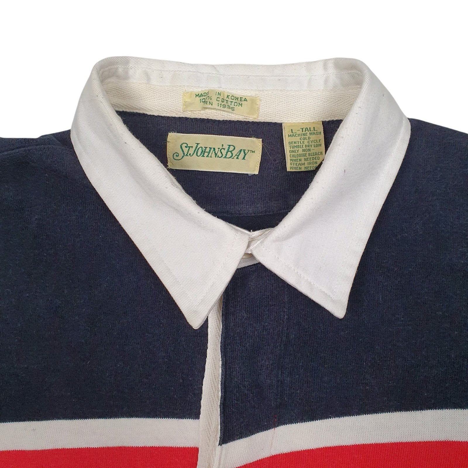 Mens Navy St Johns Bay Rugby Vintage 90s  Polo Shirt