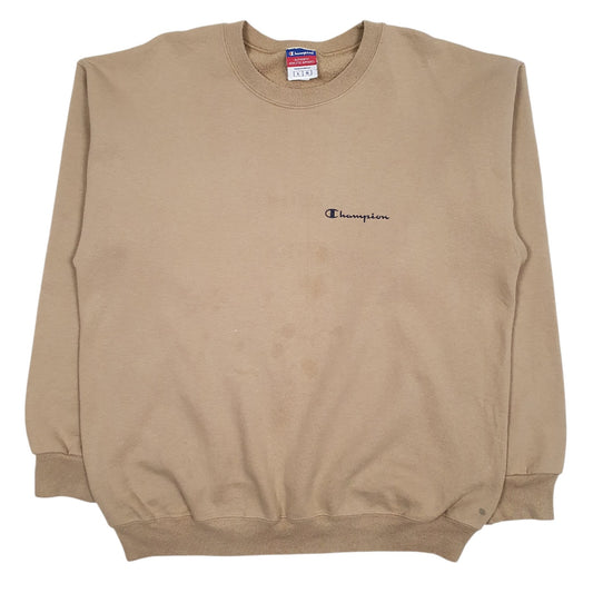 Mens Brown Champion  Crewneck Jumper