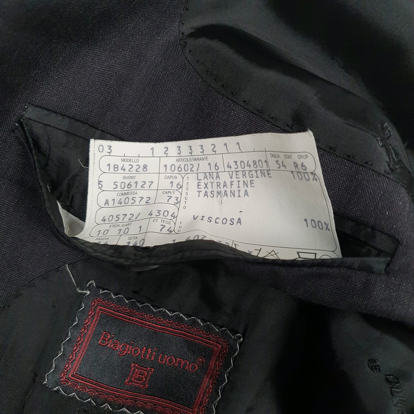 Mens Black Biagiotti Uomo Italian Tailoring  Coat