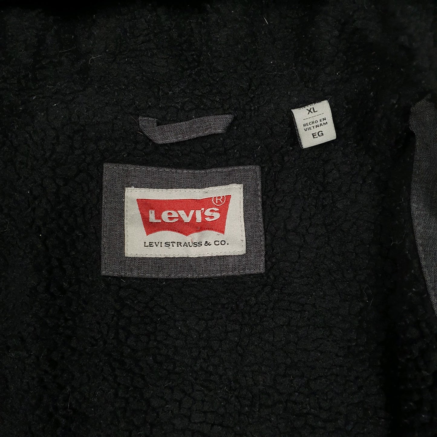 Mens Grey Levis Sherpa Lined Softshell Hoodie  Coat