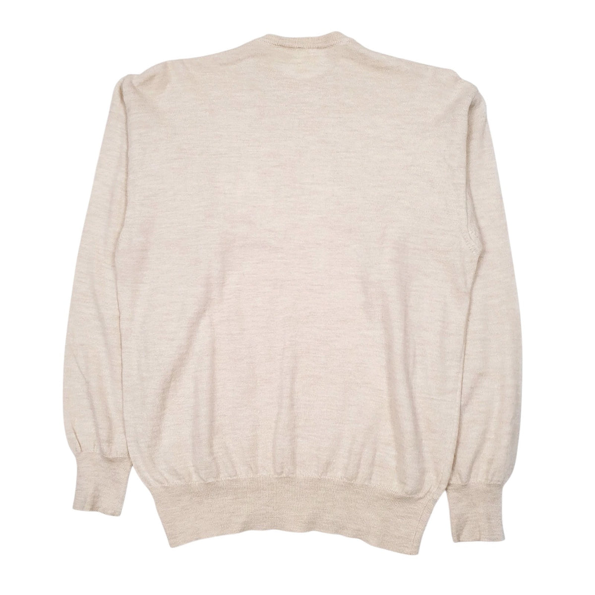 Mens Cream Unbranded Knit Crewneck Jumper