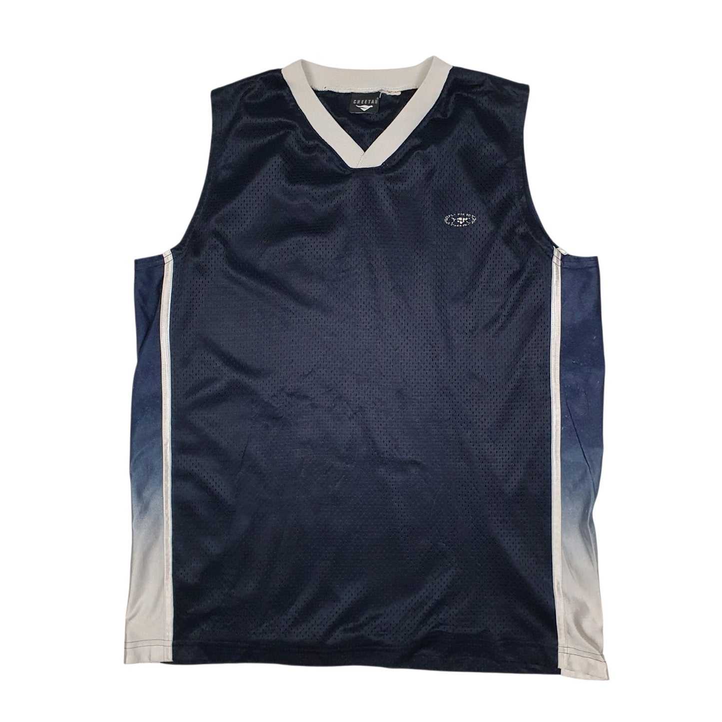Mens Navy Cheetah Sports Vest Sleeveless T Shirt