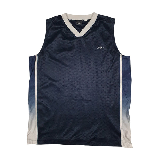 Mens Navy Cheetah Sports Vest Sleeveless T Shirt