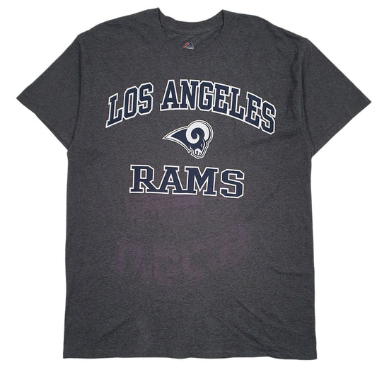 Mens Grey Majestic NFL Los Angeles Rams Short Sleeve T Shirt