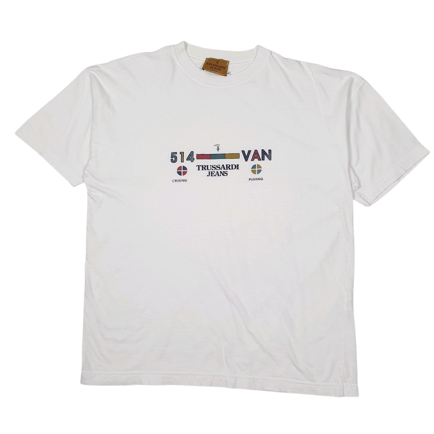 Mens White Trussardi  Short Sleeve T Shirt