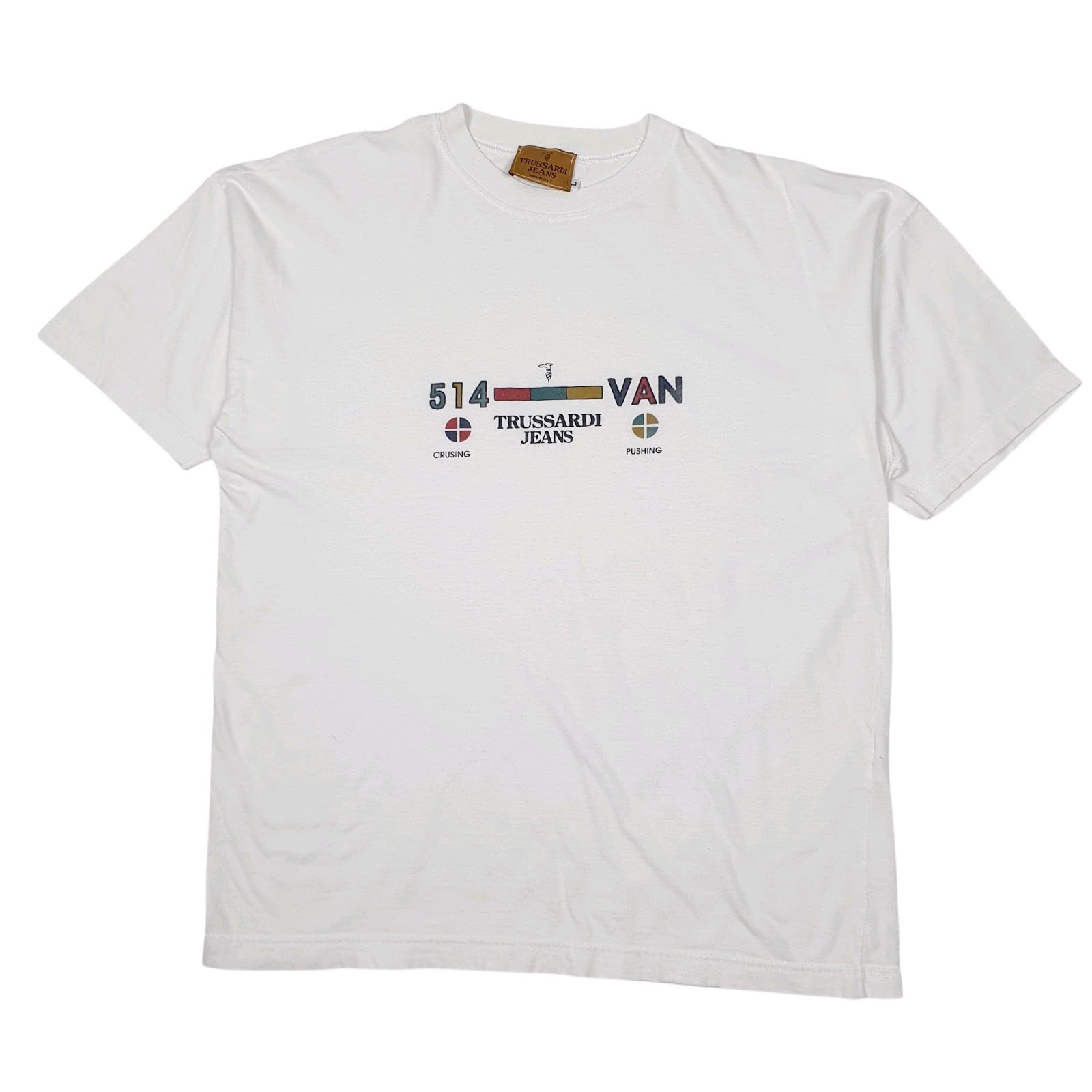 Mens White Trussardi  Short Sleeve T Shirt