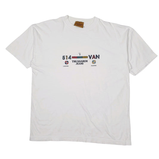 Mens White Trussardi  Short Sleeve T Shirt