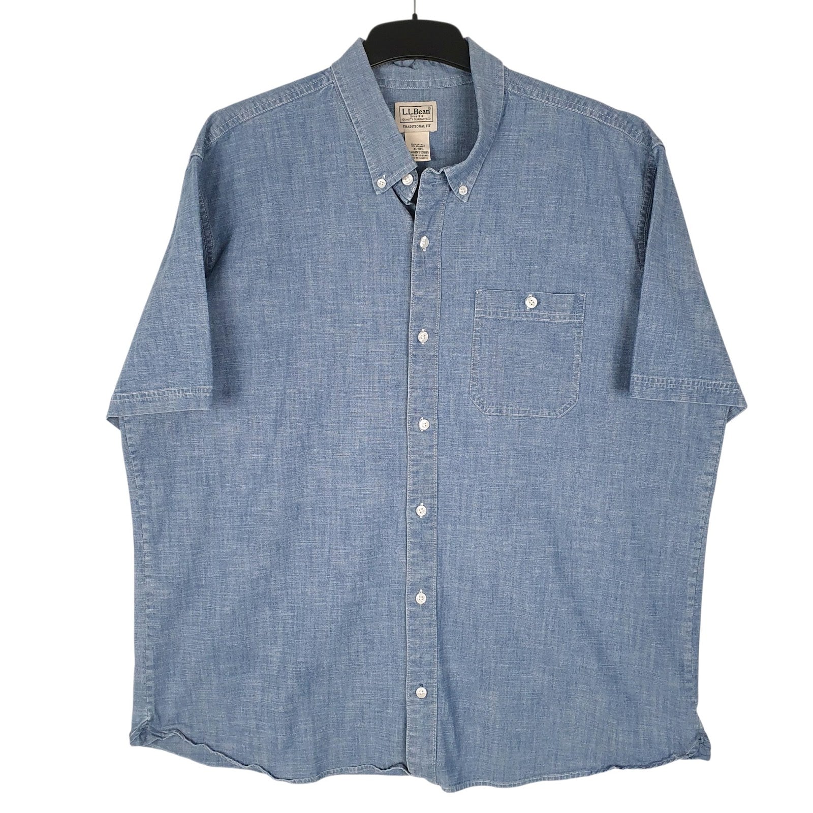 Mens Blue L.L.Bean  Short Sleeve Shirt