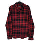 Mens Red Eddie Bauer Heavyweight Plaid Flannel Long Sleeve Shirt