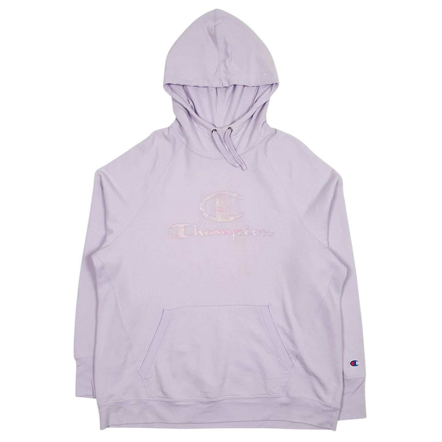 Womens Purple Champion Spellout Hoodie Jumper