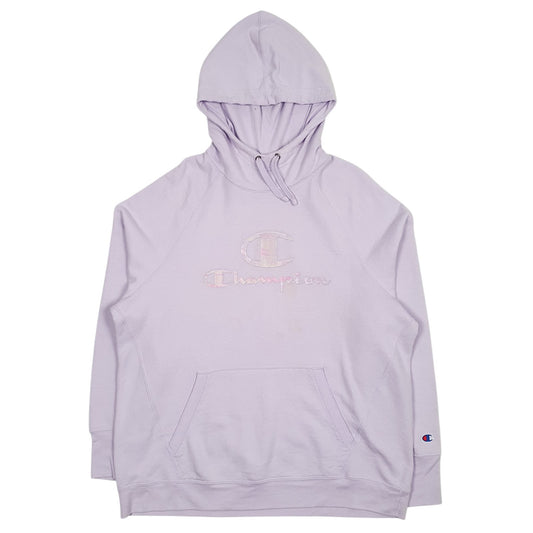 Womens Purple Champion Spellout Hoodie Jumper