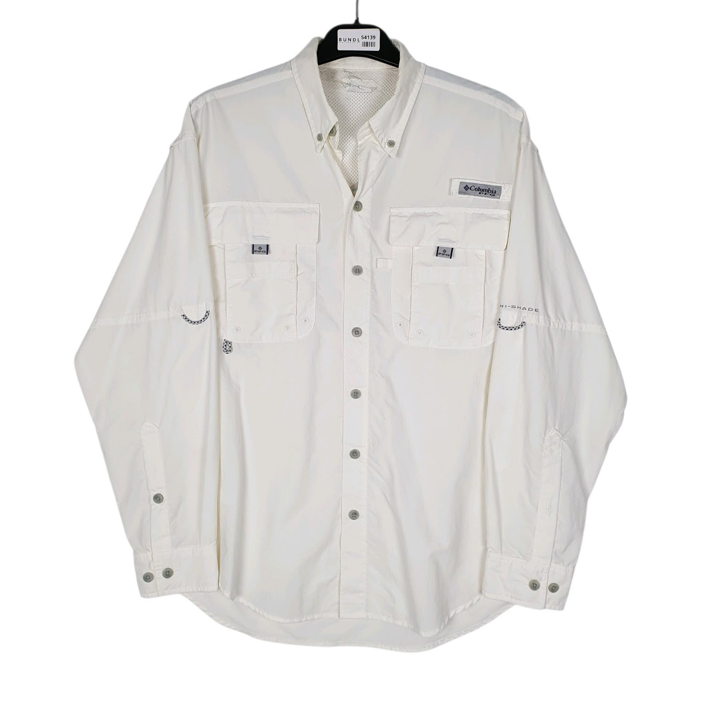 Mens White Columbia Sportswear Company PFG Fishing Omni Shade Long Sleeve Shirt