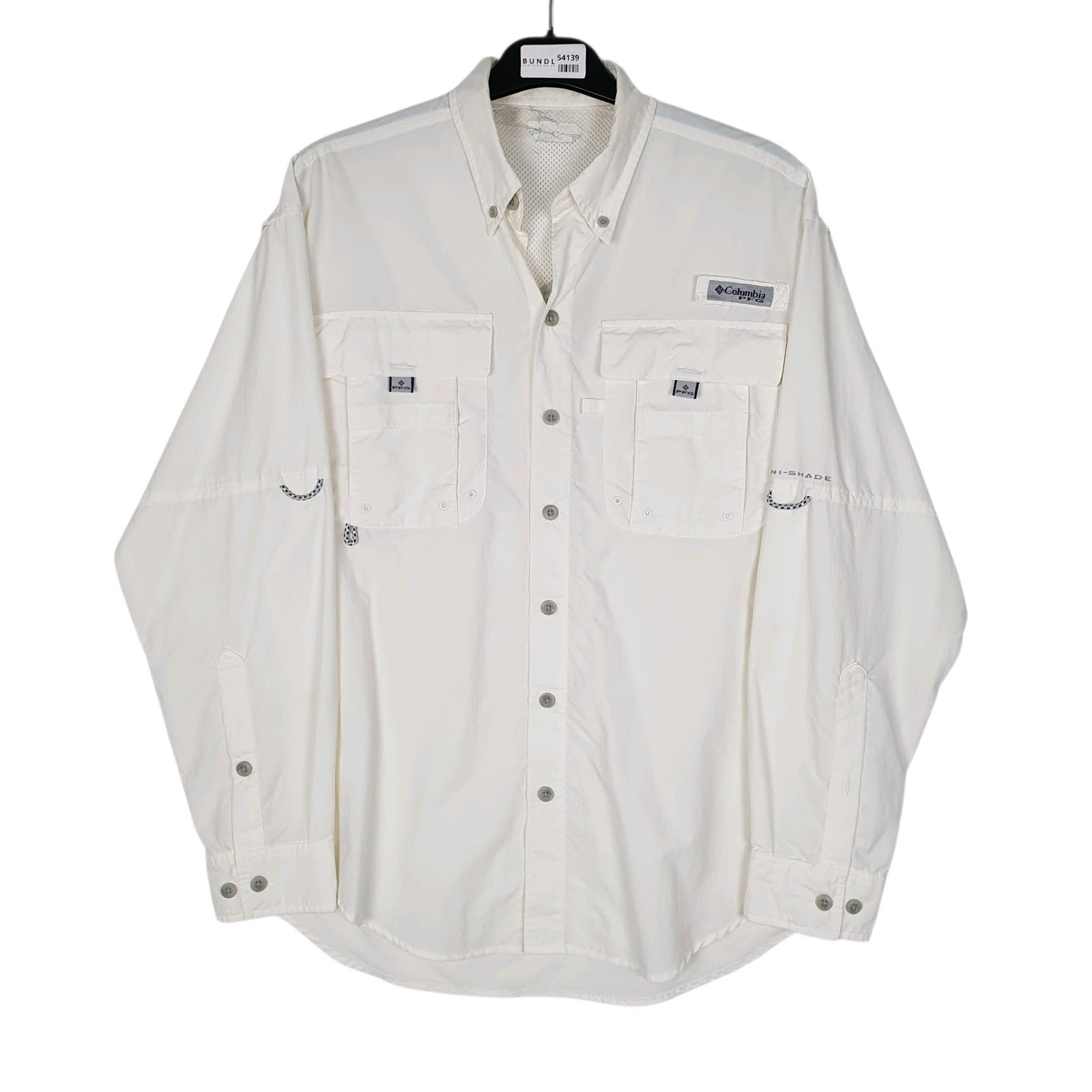 Mens White Columbia Sportswear Company PFG Fishing Omni Shade Long Sleeve Shirt