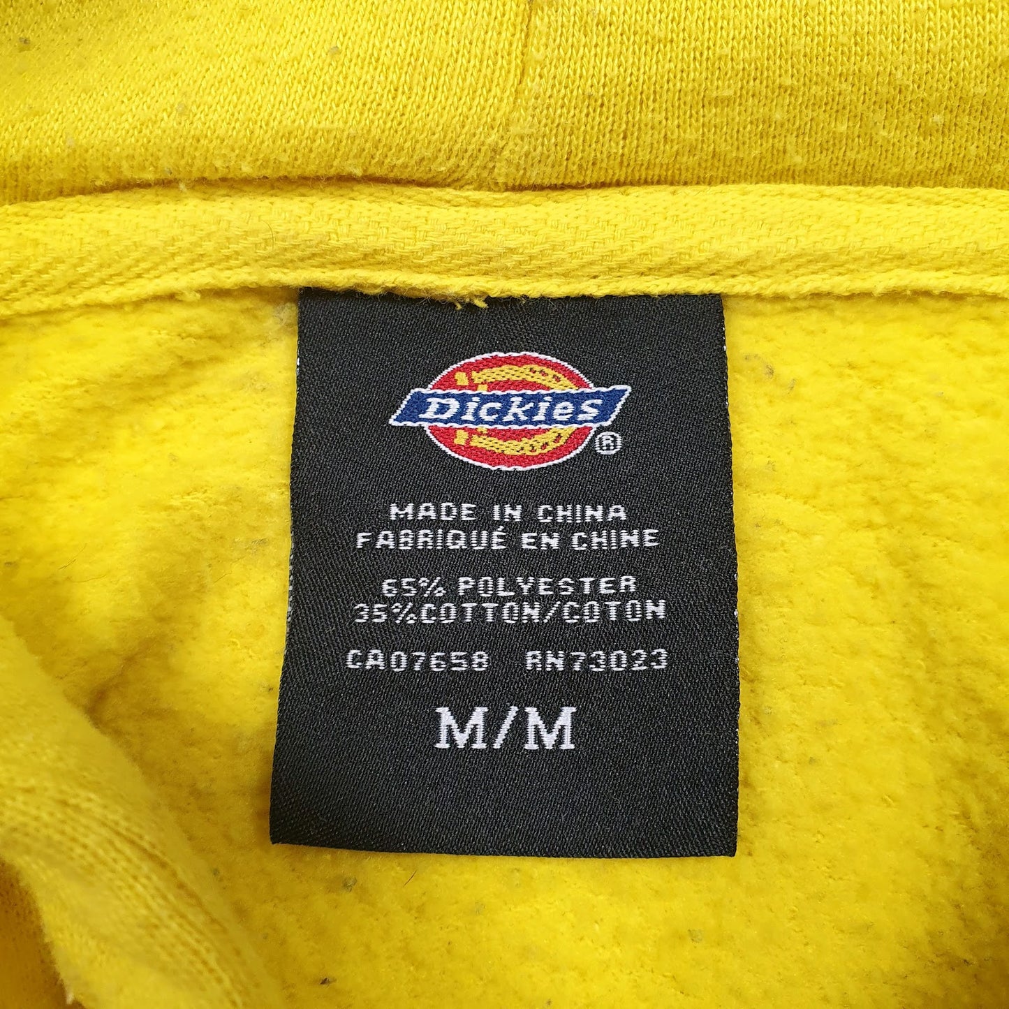 Mens Yellow Dickies Spellout Hoodie Jumper