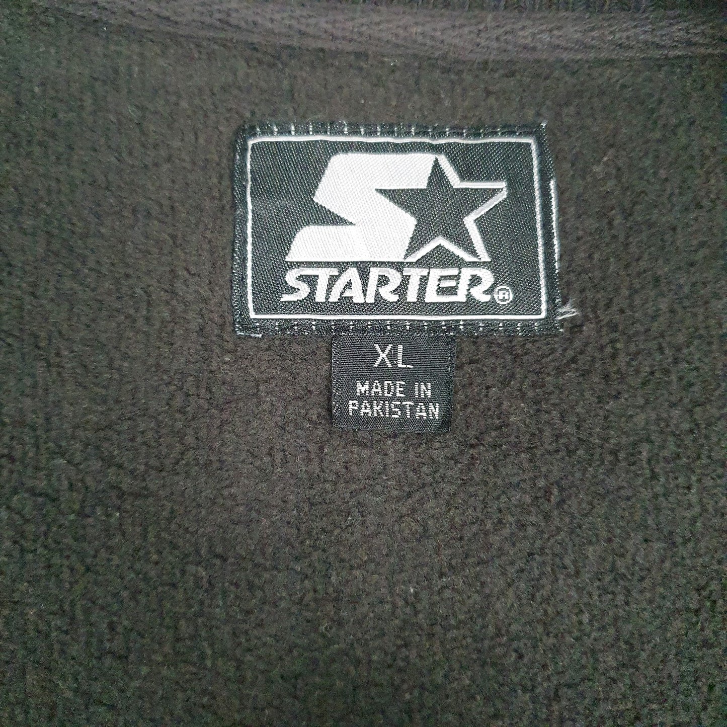 Mens Black Starter Vintage 90s NCAA Final Four Baggy Quarter Zip Jumper