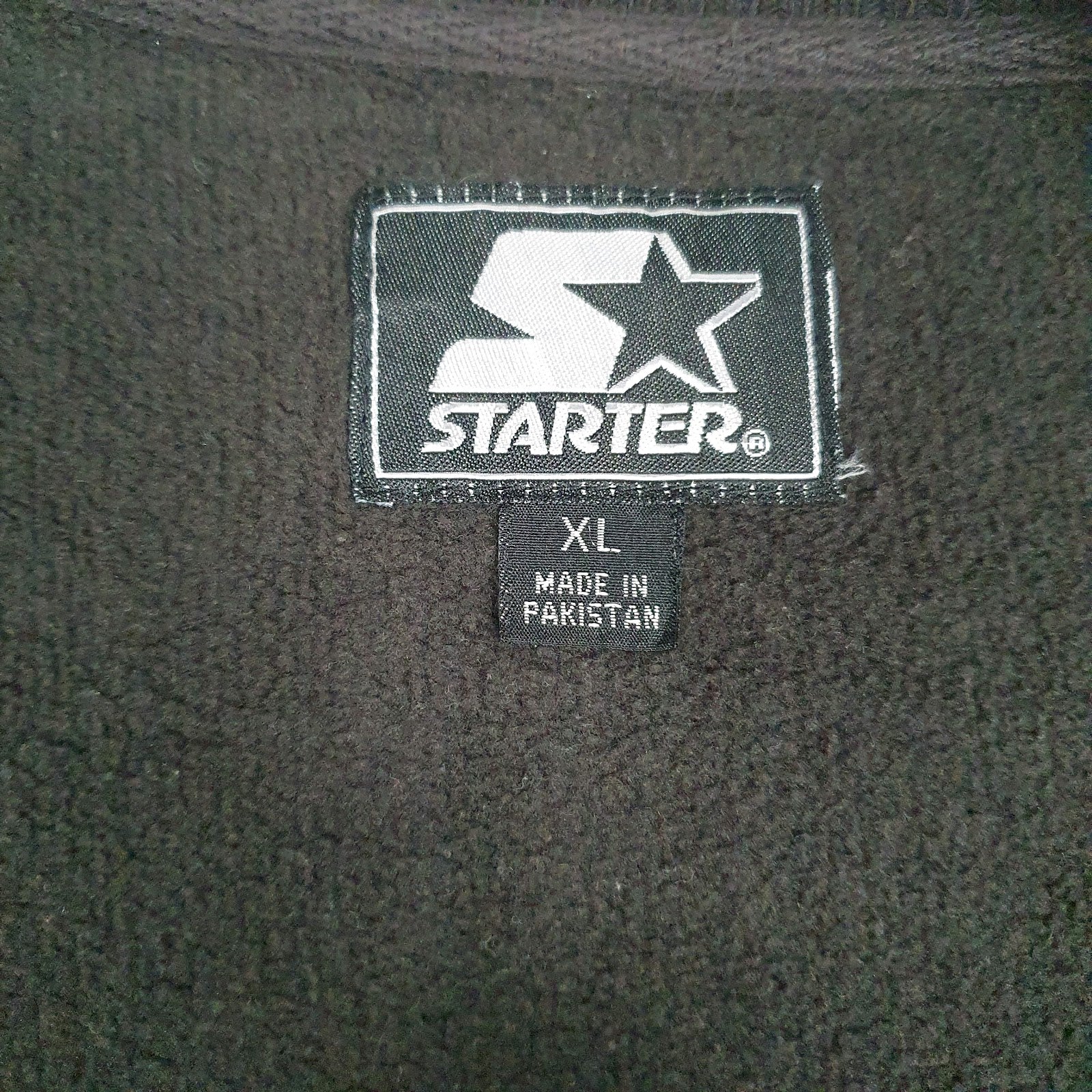 Mens Black Starter Vintage 90s NCAA Final Four Baggy Quarter Zip Jumper
