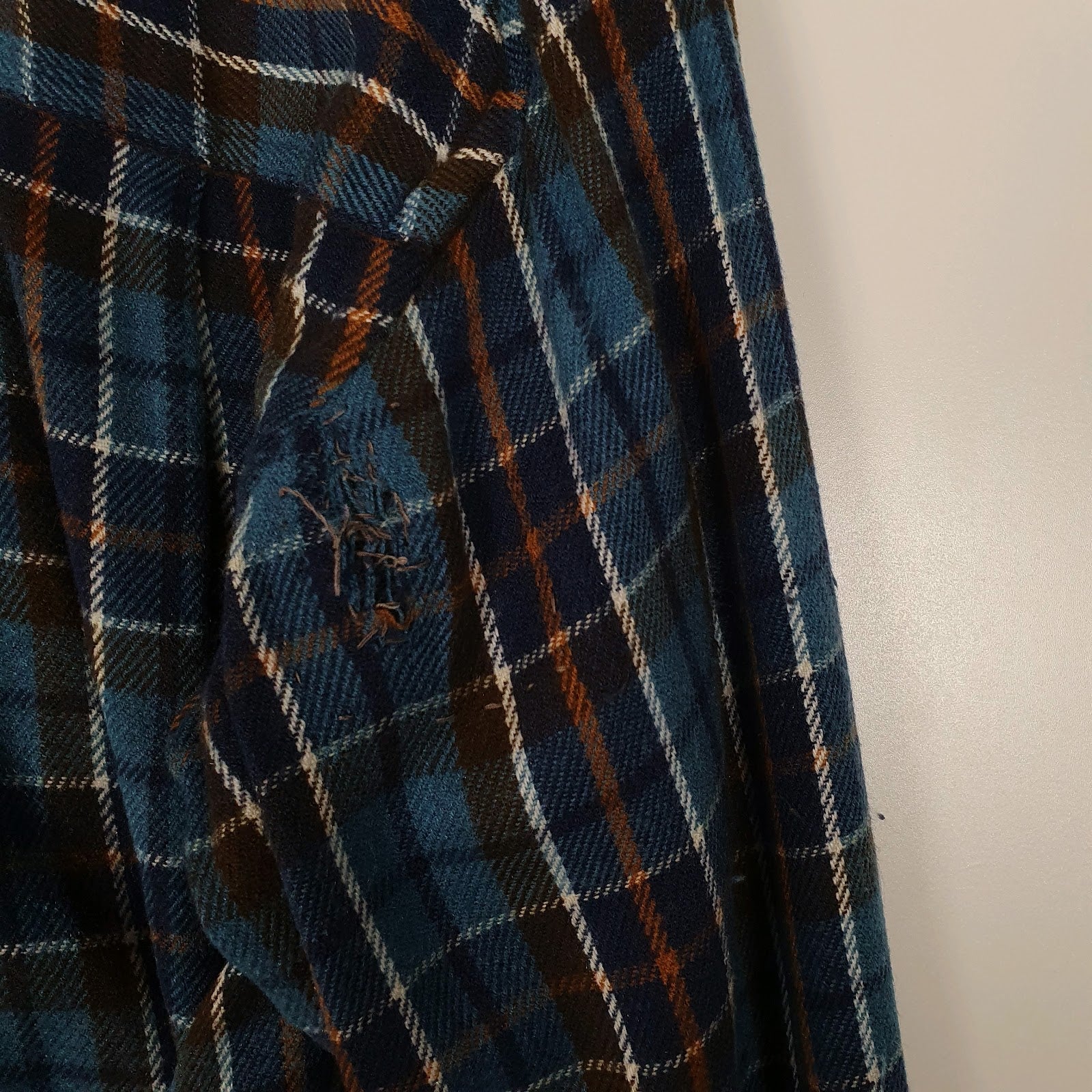 Mens Blue Michiko Plaid Flannel  Shirt