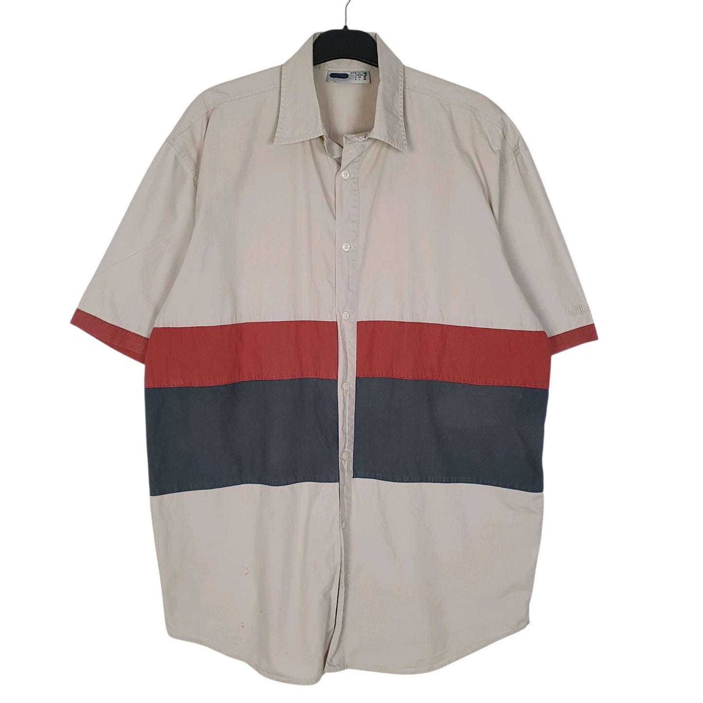 Mens Beige Fila  Short Sleeve Shirt