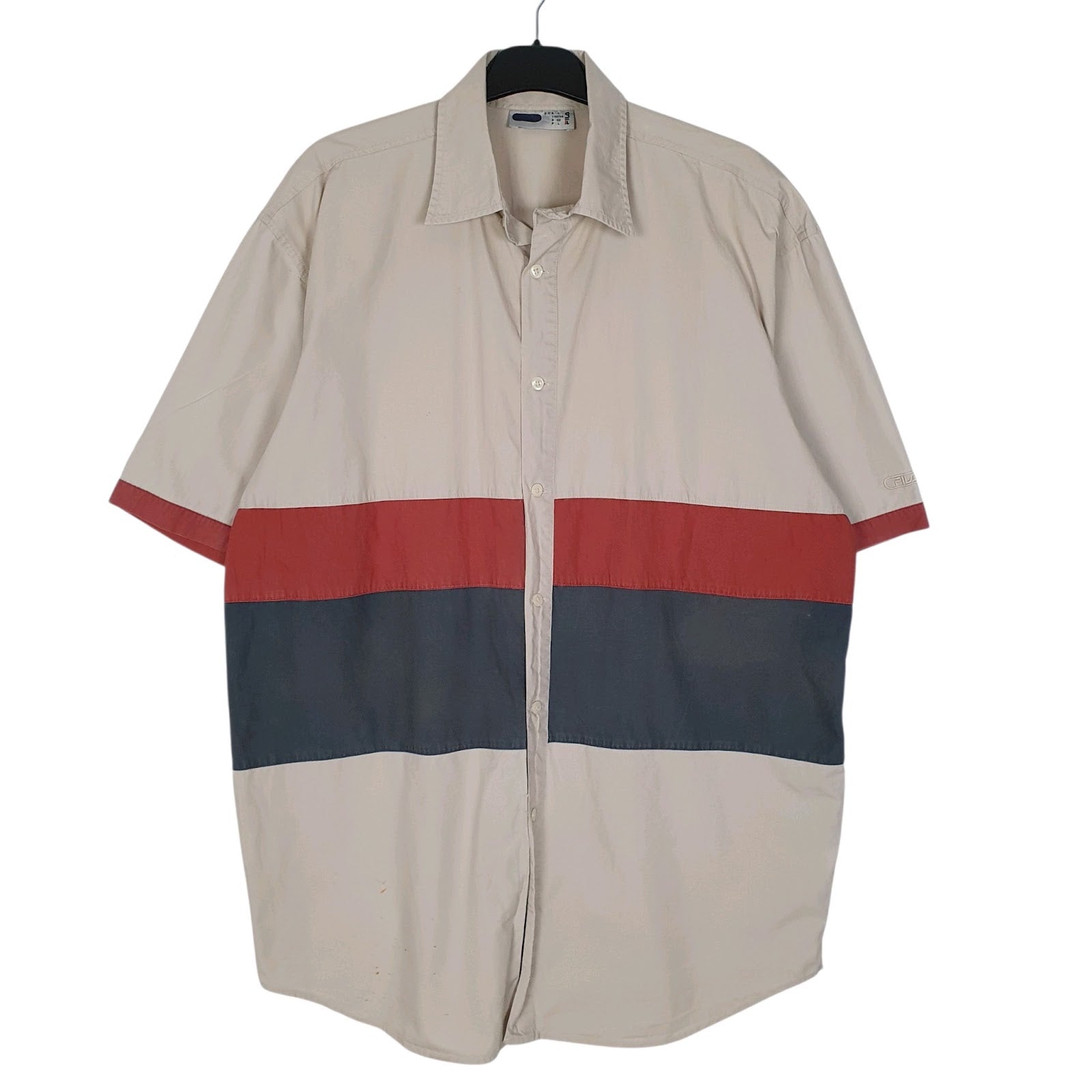 Mens Beige Fila  Short Sleeve Shirt