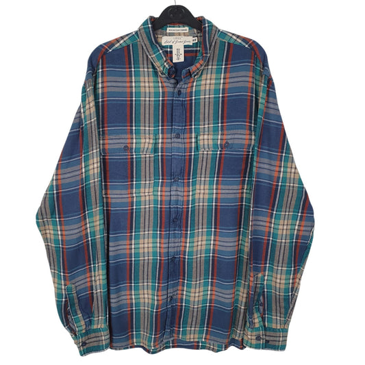 Mens Blue H&M Flannel Long Sleeve Shirt