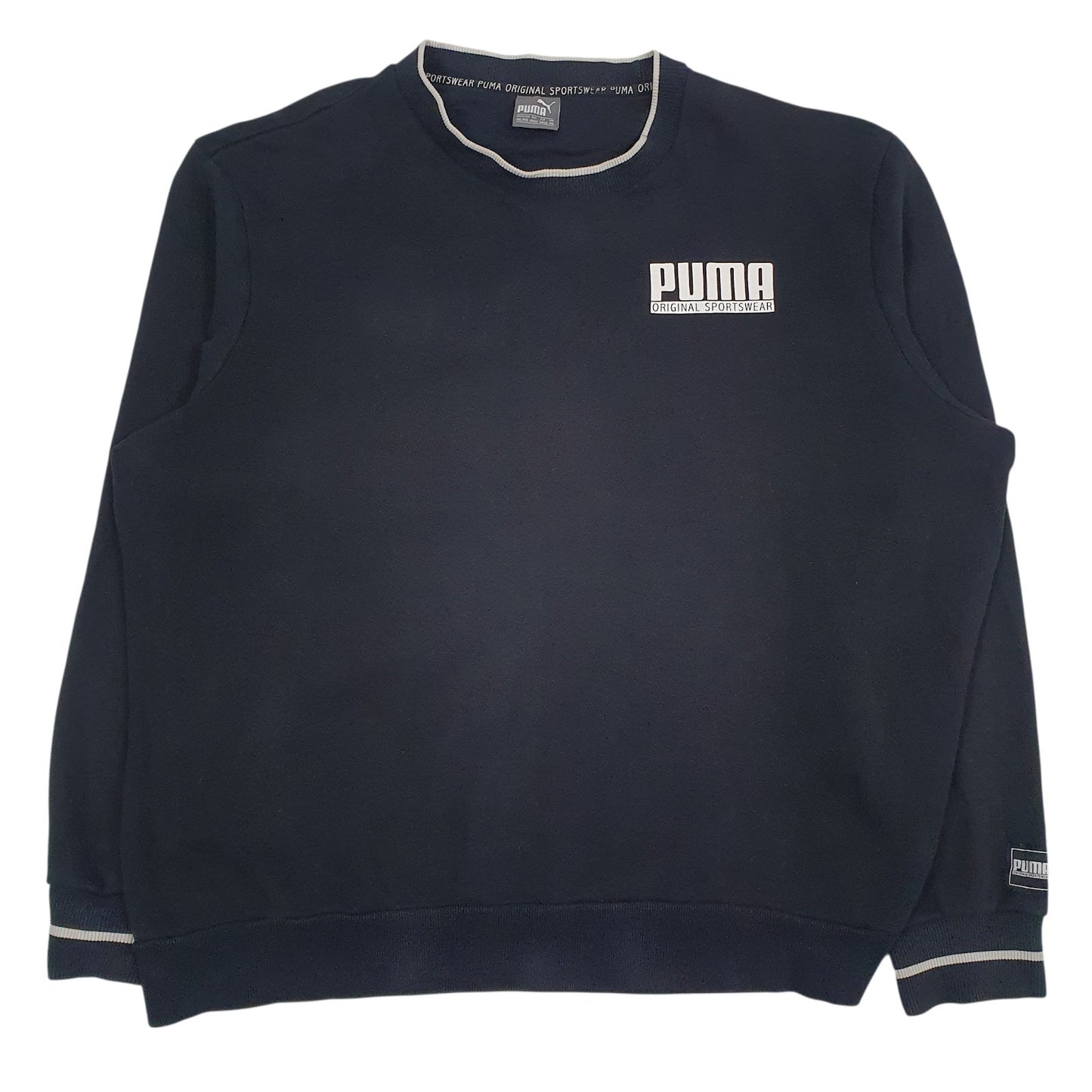 Mens Black Puma  Crewneck Jumper