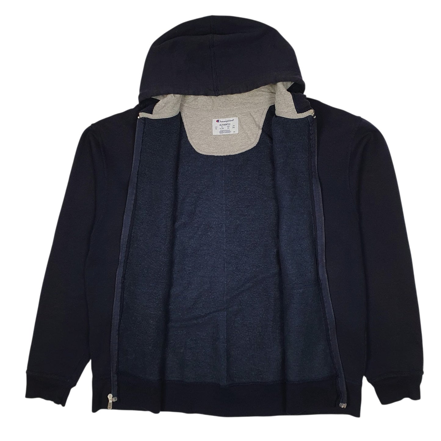 Mens Navy Champion Hoodie Full Zip Jumper