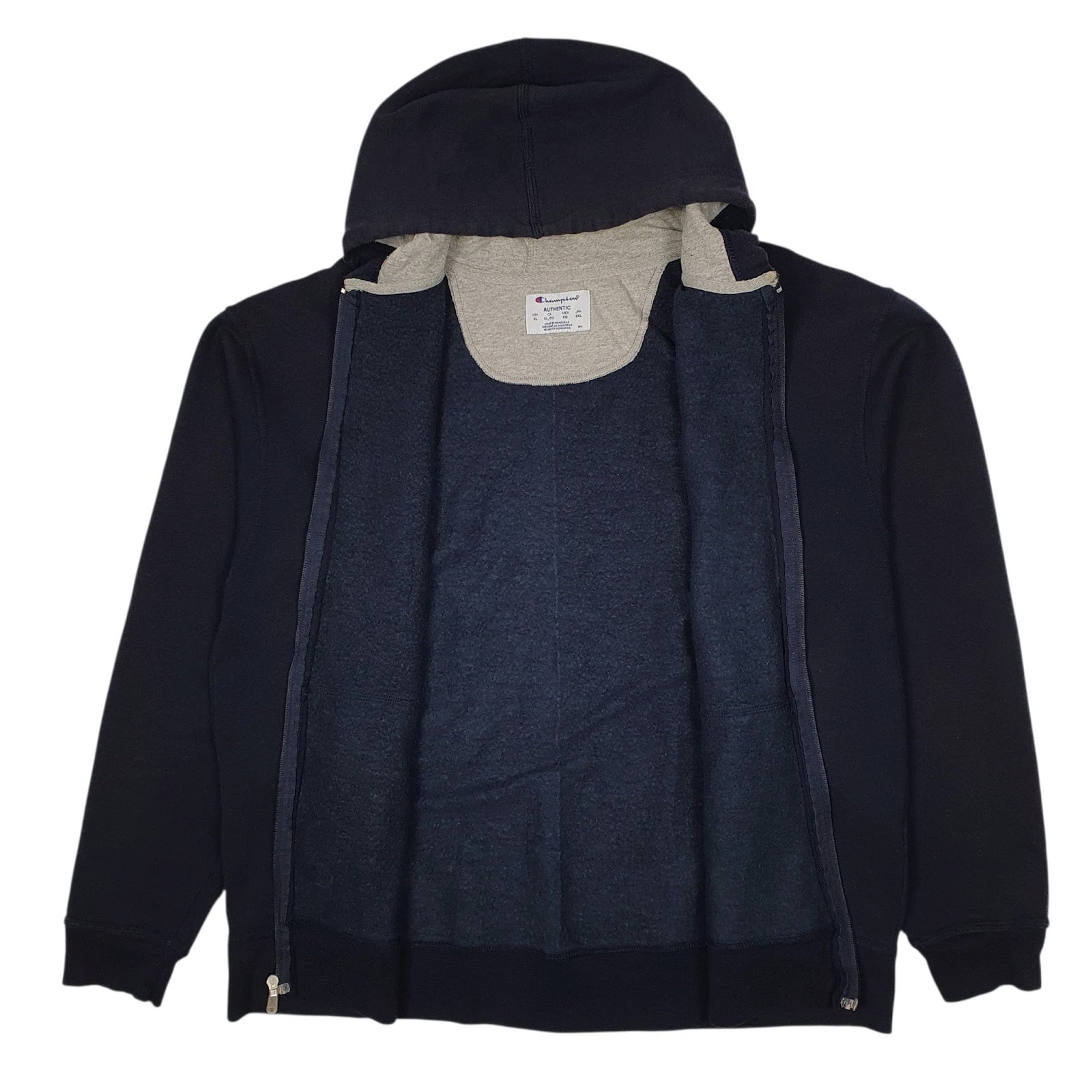 Mens Navy Champion Hoodie Full Zip Jumper