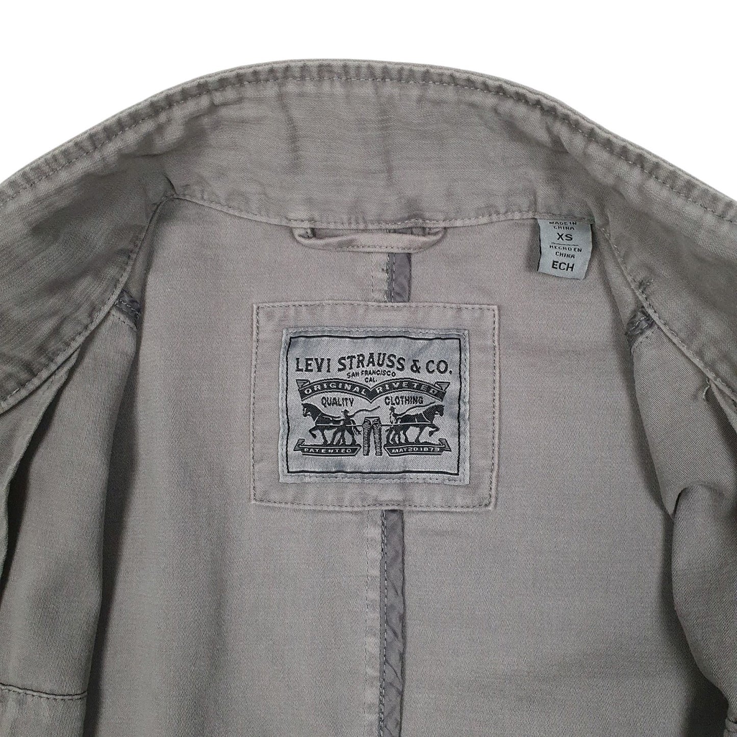 Mens Grey Levis Military Field Parka  Coat