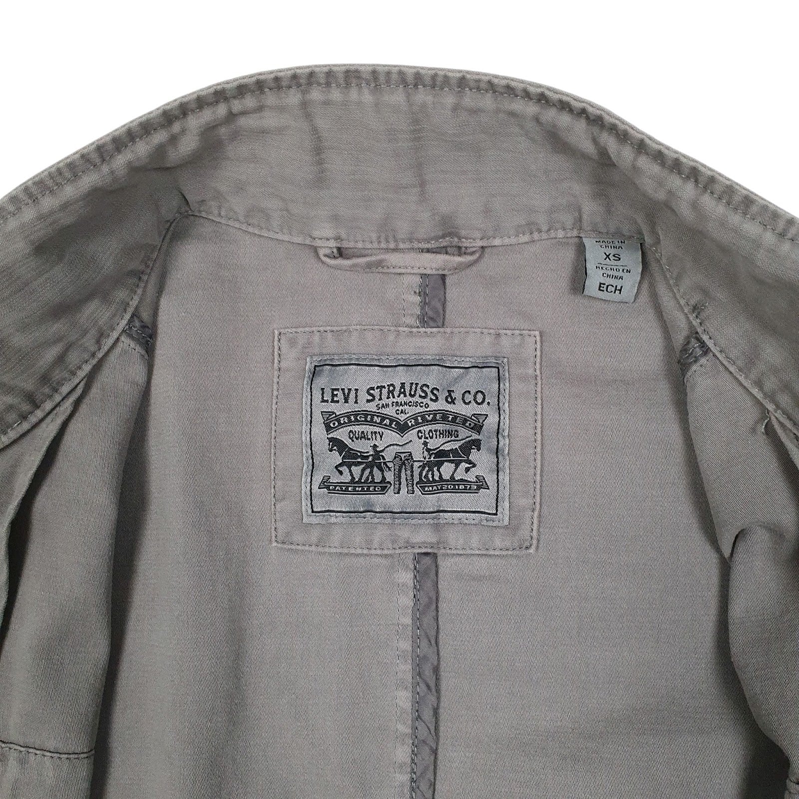Mens Grey Levis Military Field Parka  Coat