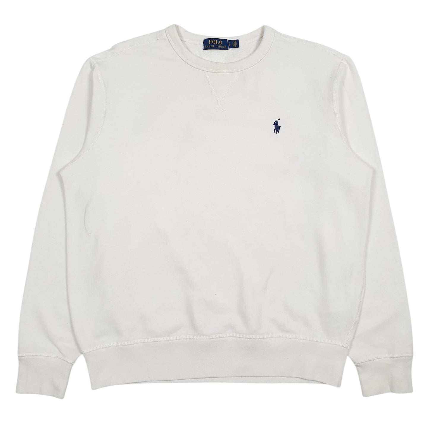 Mens White Polo Ralph Lauren  Crewneck Jumper