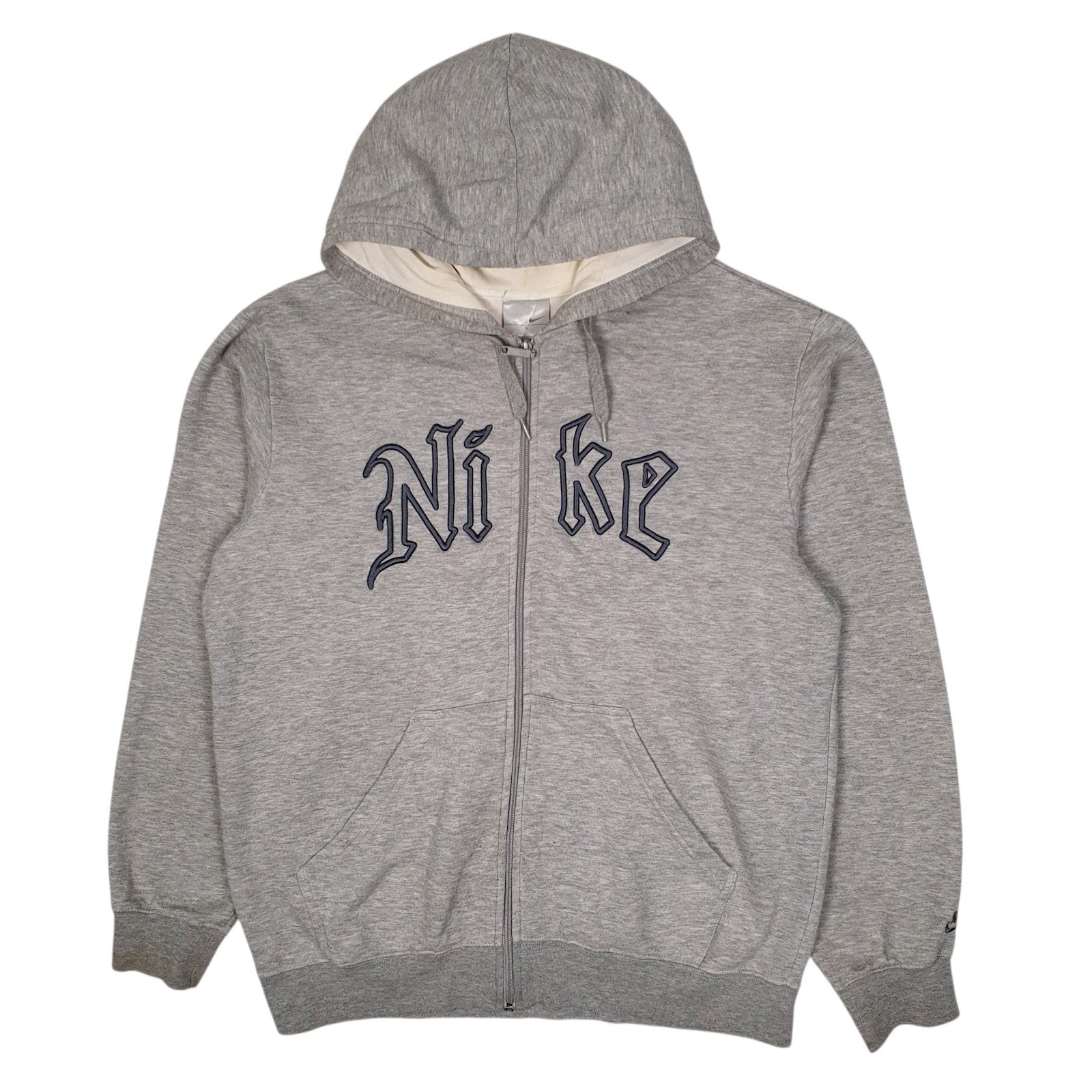 Mens Grey Nike Vintage 00s Hoodie Full Zip Jumper
