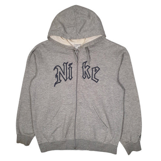 Mens Grey Nike Vintage 00s Hoodie Full Zip Jumper