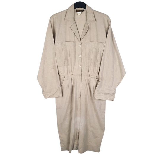 Womens Brown Virgo II Vintage Made In USA Long Sleeve Dress