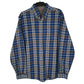 Mens Blue Eddie Bauer Heavyweight Flannel Plaid Long Sleeve Shirt