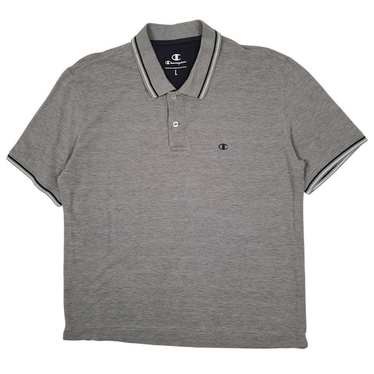 Mens Grey Champion  Short Sleeve Polo Shirt